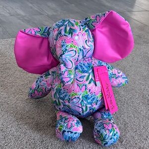 NWT Lilly Pulitzer Vibrant Floral Elephant Plush